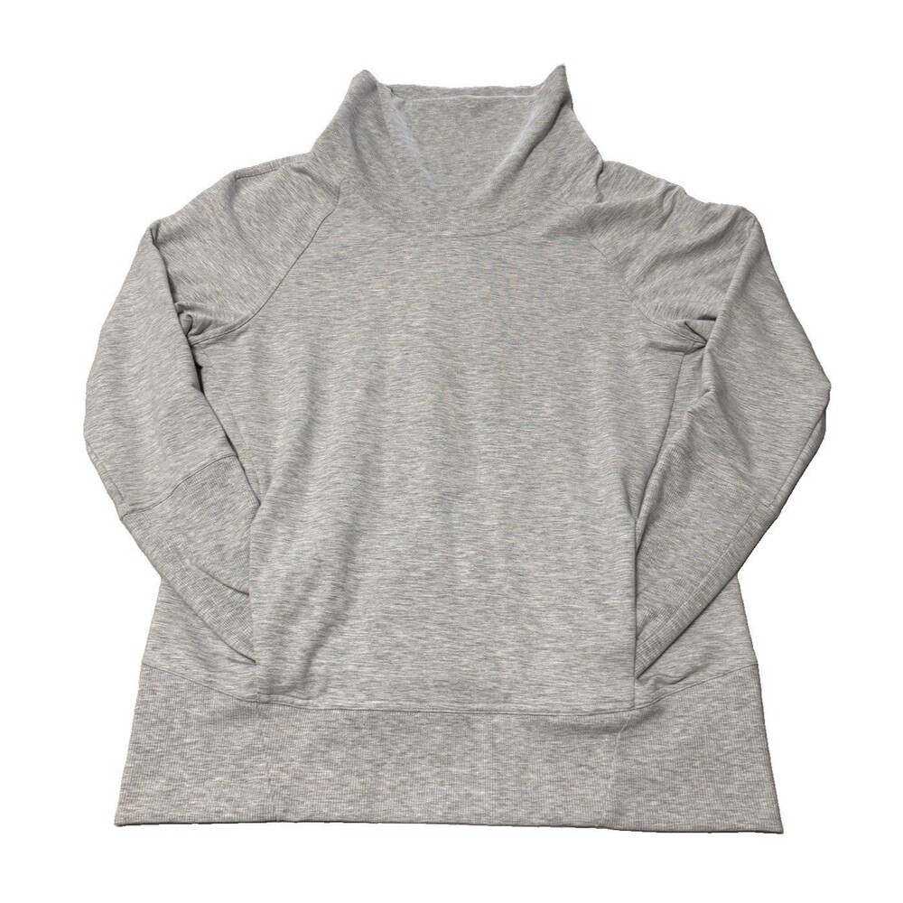 Lululemon High Lines Pullover Sweatshirt Women 10 Gray Mock Cowl Neck Athleisure